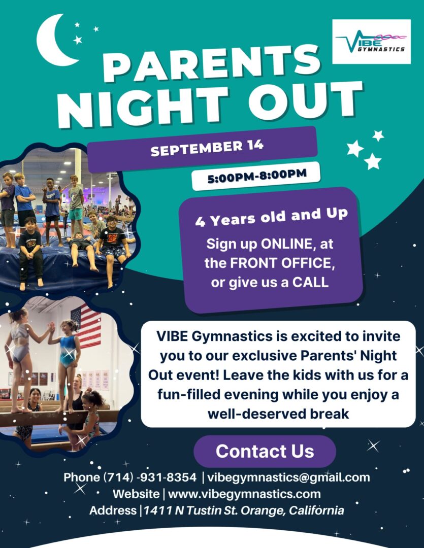 Navy and Tosca Minimalist Parents Night Out Flyer