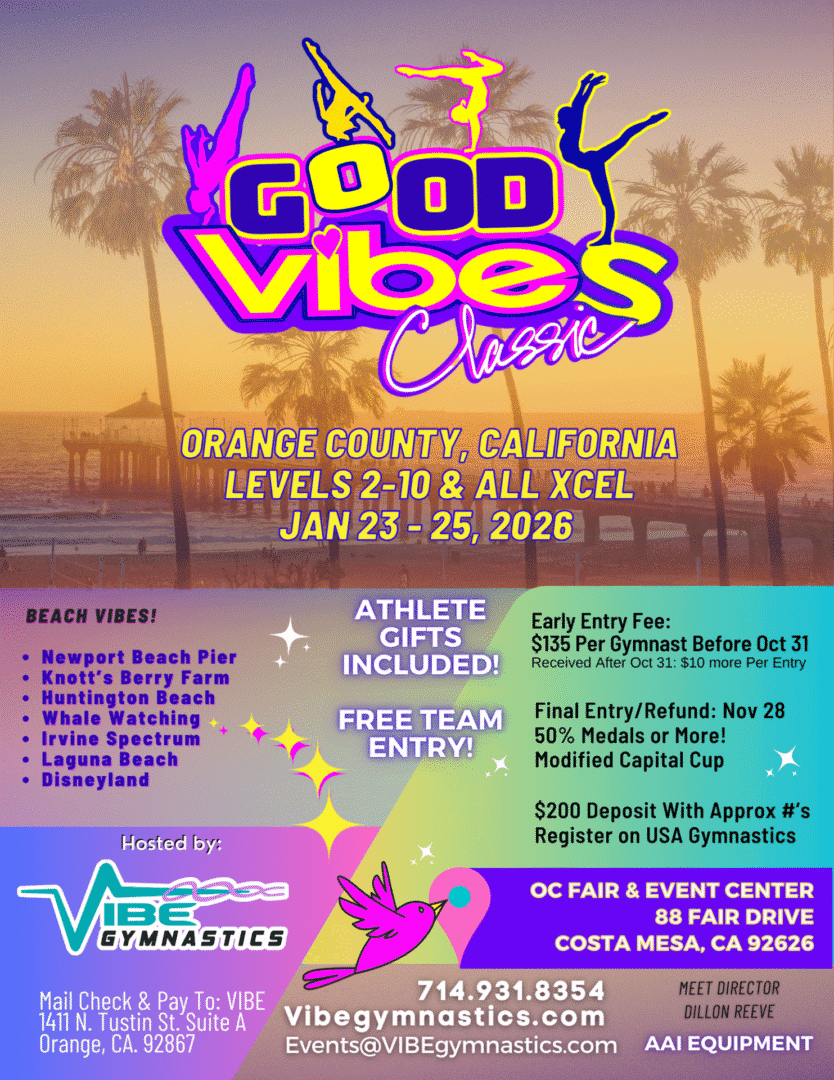 Good Vibes Classic gymnastics event poster.